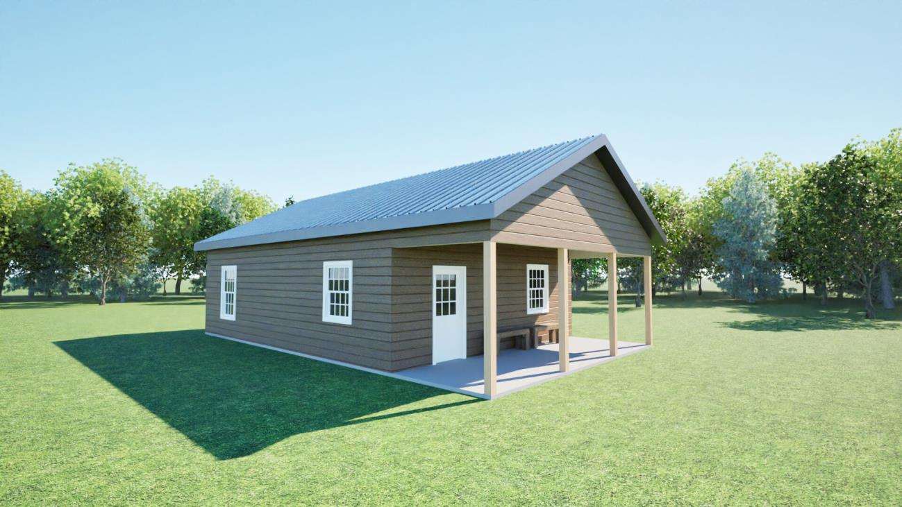 Scotland Model cabin, exterior rendering