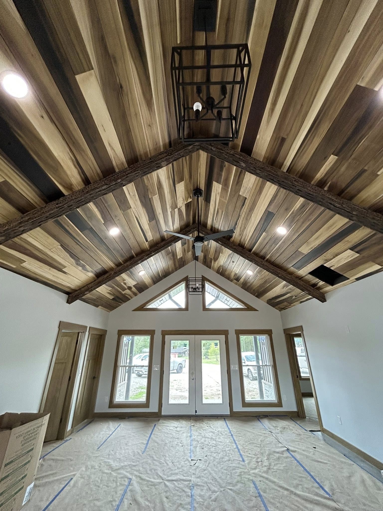 Home #4 great room, vaulted wood ceiling